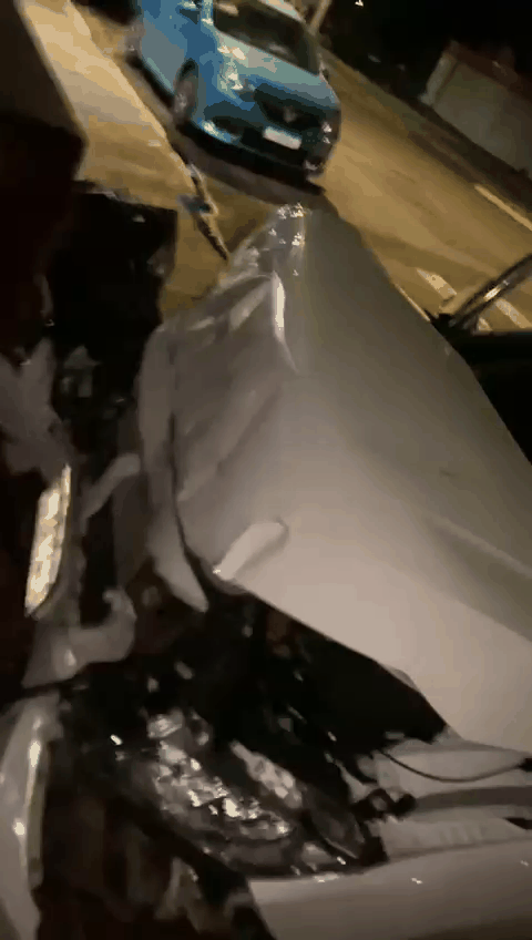 Batidas destroem semáforo e comércio em Campo Grande