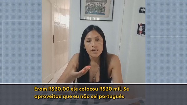 María Cristina Gómez Aguillar diz que não fala português e que acabou sendo enganada Foto Rep...