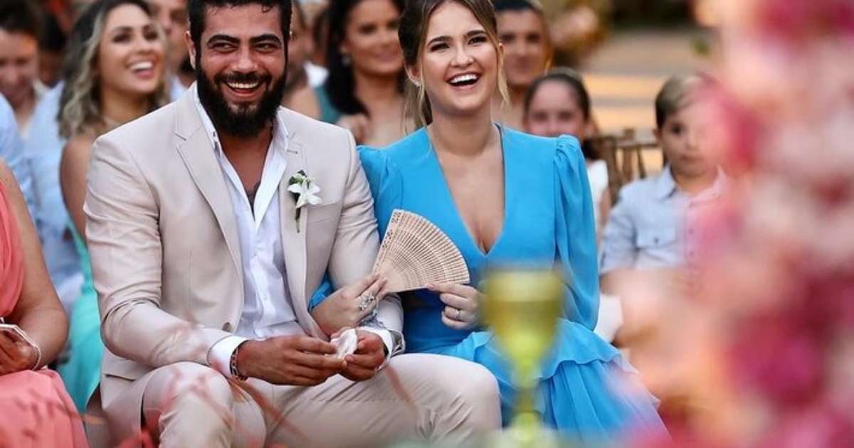 Amanda Vasconcelos com o marido, o sertanejo Henrique Foto: Reprodução @ amandavasconcelosbm vi...