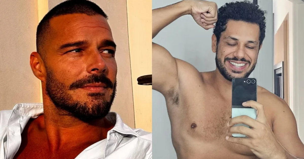 Tá rolando? Ricky Martin reage a foto de Amaury Lorenzo de sunga Foto: Mais Novela