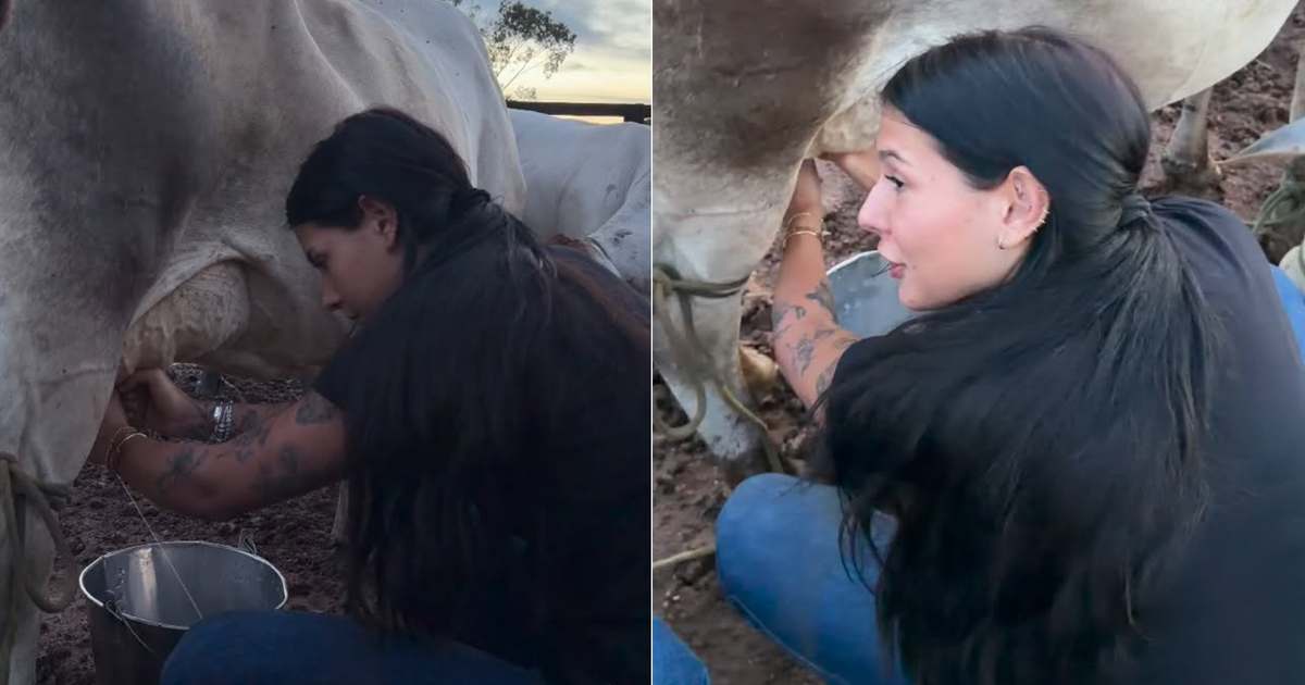 Visitante de Ana Castela à herdade de Leonardo